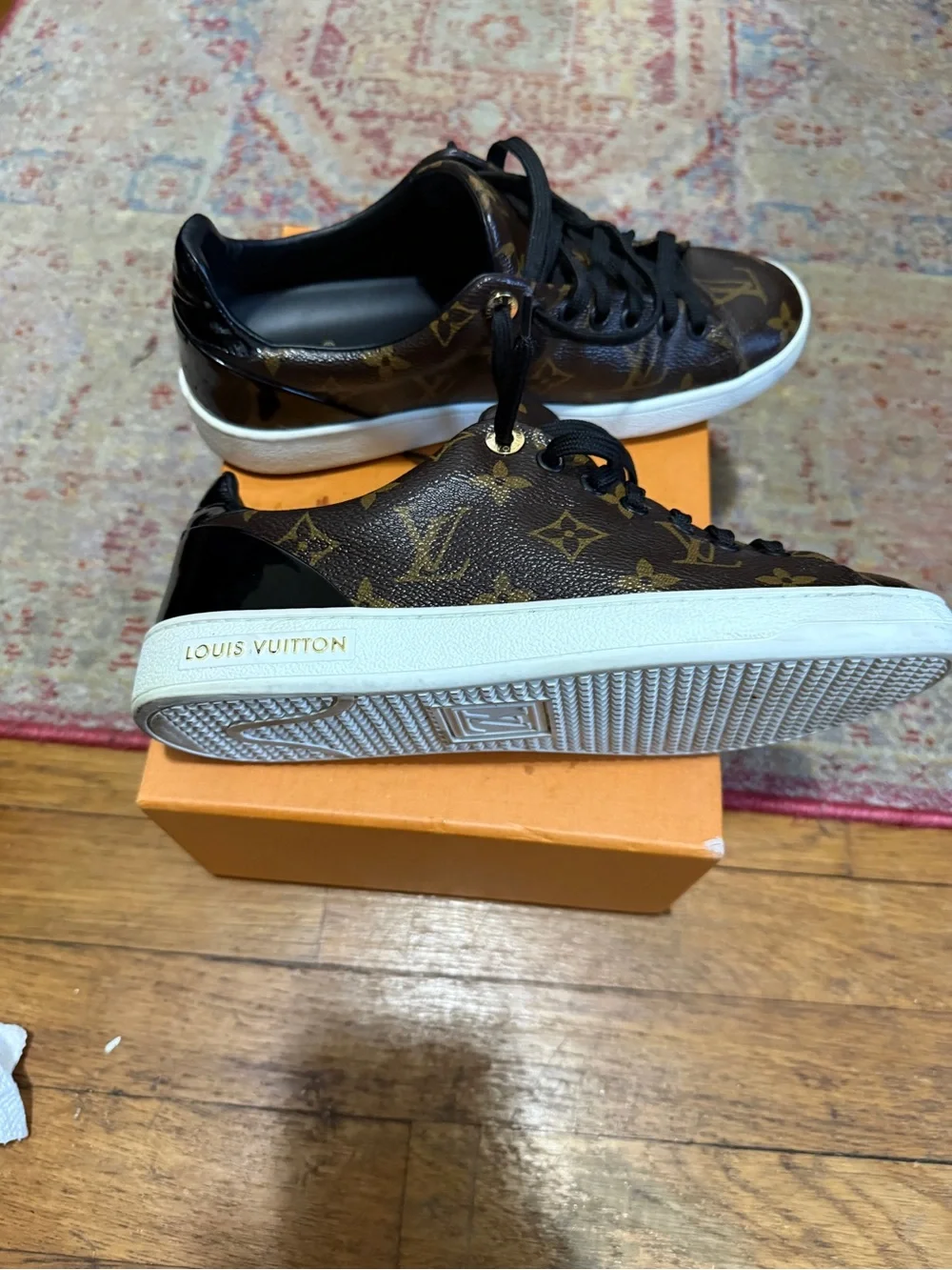 Louis Vuitton Monogram Low-Top Sneakers in Brown and Black
